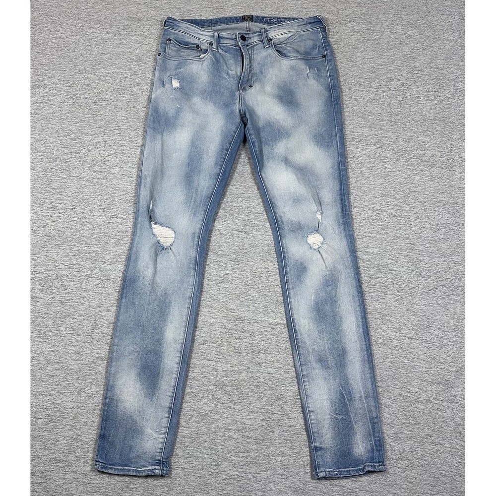 PRPS Jeans Mens Size 34x35 Blue Denim Windsor Tapered Skinny Fit Distressed